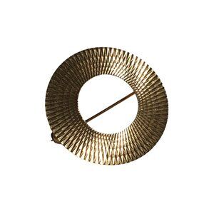 Vintage Gold Tone Round Textured Pin Brooch Germany Elegant Accessory MCM Gift